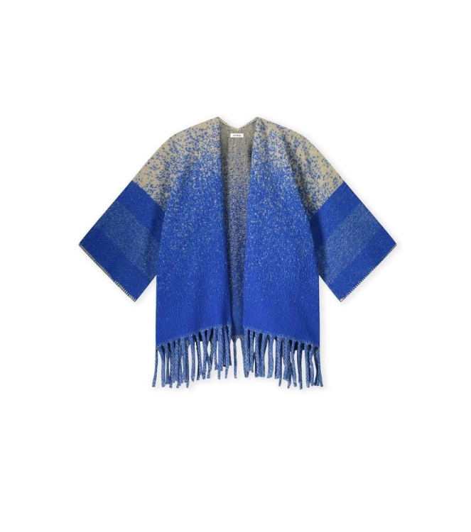 Kyra Gradient jacquard poncho 431 royal blue