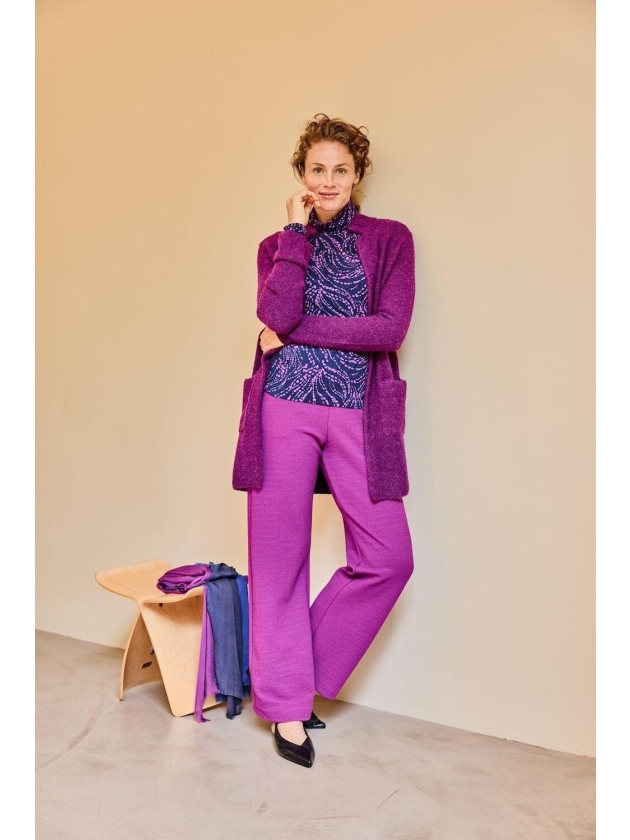 Kyra trousers sidezipper structured jersey 540 orchid