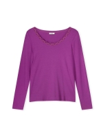 Kyra Vneck lace top short sleeve 540 orchid