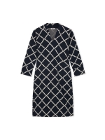 Kyra dress long sleeve big check 430 deep blue