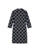Kyra dress long sleeve big check 430 deep blue