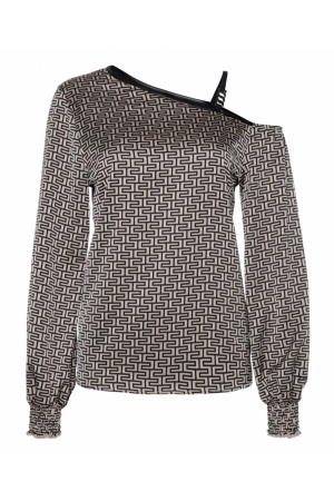 ZIP73 Top A-symm. graphic Zwart/Champ