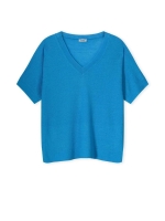 Kyra pullover short sleeve V-neck 415 blue lagoon
