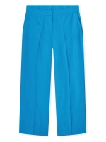 Kyra trousers wide leg solid linen 415 blue lagoon
