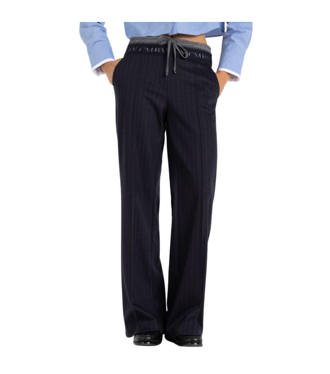 Cambio Ava double jogg 841 Dark navy fine pine strip