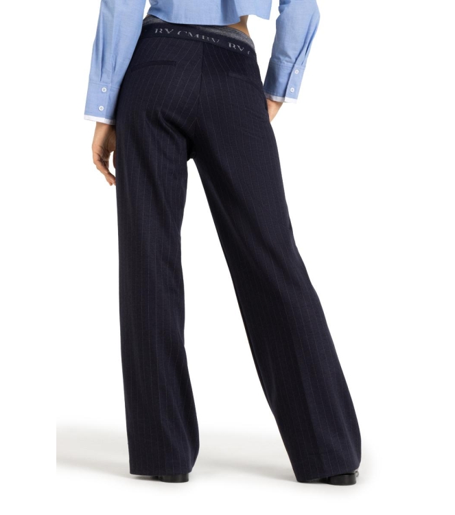 Cambio Ava double jogg 841 Dark navy fine pine strip