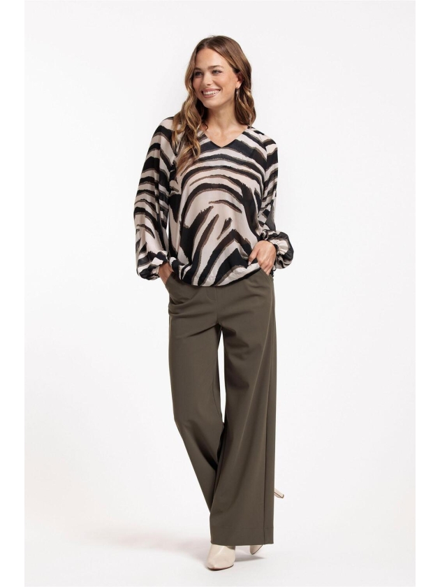 Studio Anneloes Elain zebra crepe top 1474 kit/ new army