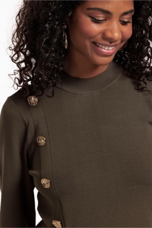 Studio Anneloes Lovis button pullover 7400 new army