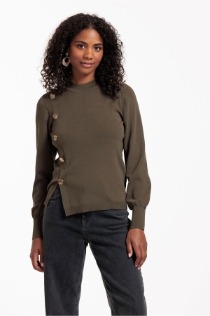 Studio Anneloes Lovis button pullover 7400 new army