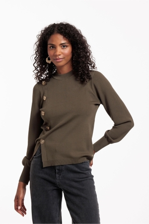 Studio Anneloes Lovis button pullover 7400 new army