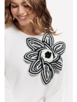 Studio Anneloes Valerie chunky flower pullover 1100 off white
