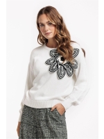 Studio Anneloes Valerie chunky flower pullover 1100 off white