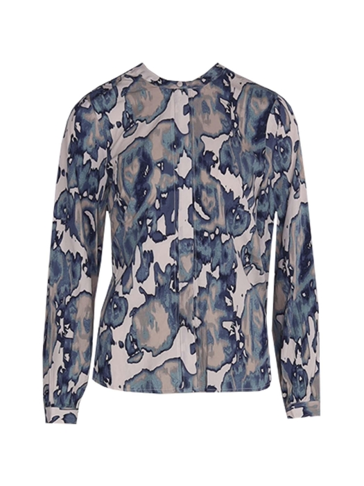 Freequent Printed blouse Moonbeam w. dusty turquoise