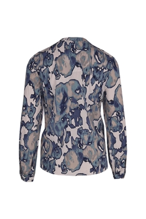 Freequent Printed blouse Moonbeam w. dusty turquoise