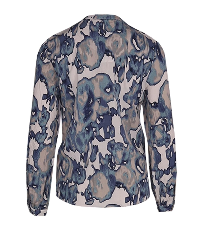 Freequent Printed blouse Moonbeam w. dusty turquoise