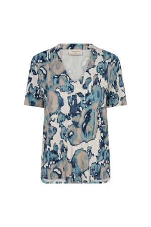 Freequent Graphic printed blouse Moonbeam w. dusty 