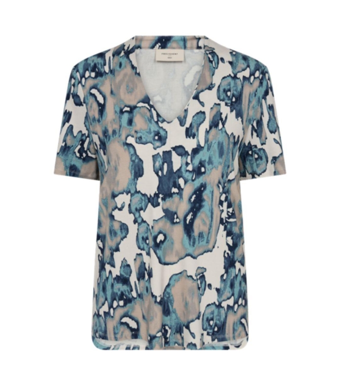 Freequent Graphic printed blouse Moonbeam w. dusty 