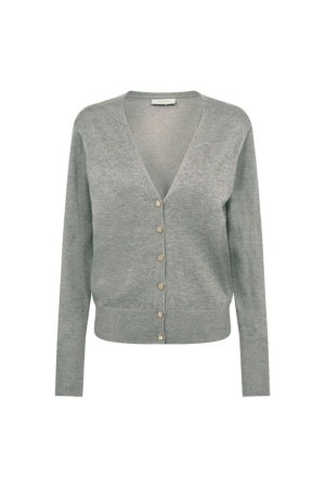 Freequent Plain gold button Med grey melange