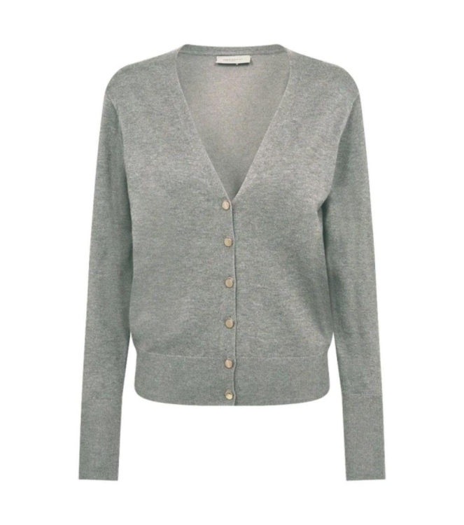 Freequent Plain gold button Med grey melange
