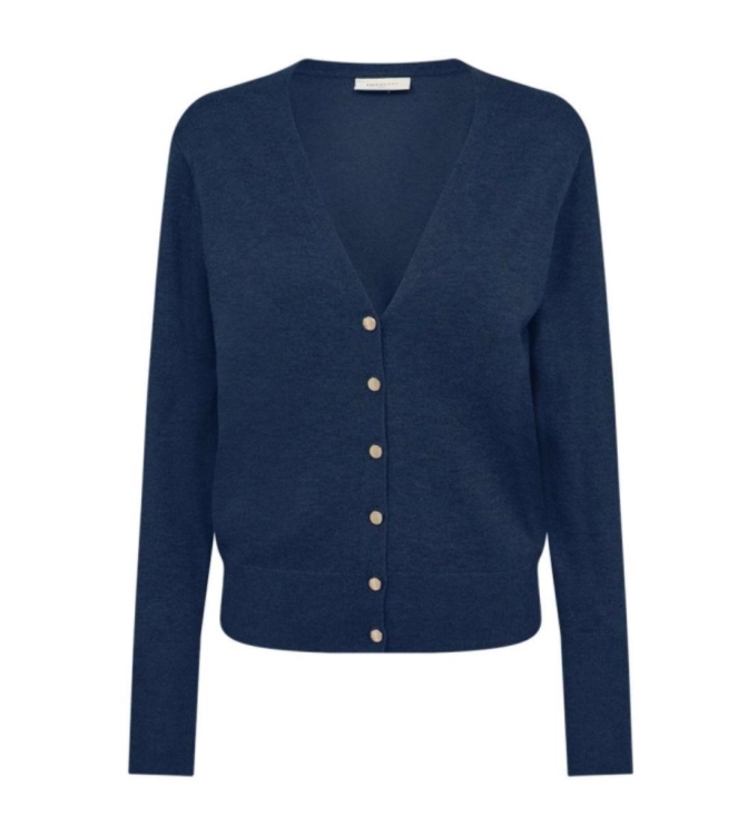 Freequent Plain gold button Vintage indigo melange