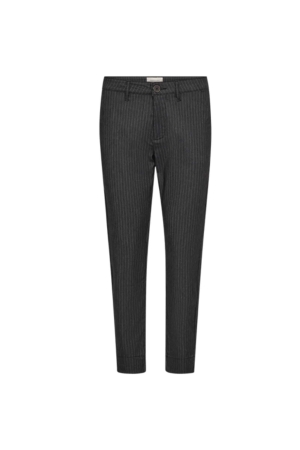 Freequent Ankle pant stripe silt sidestream Dark grey mel w. tofu