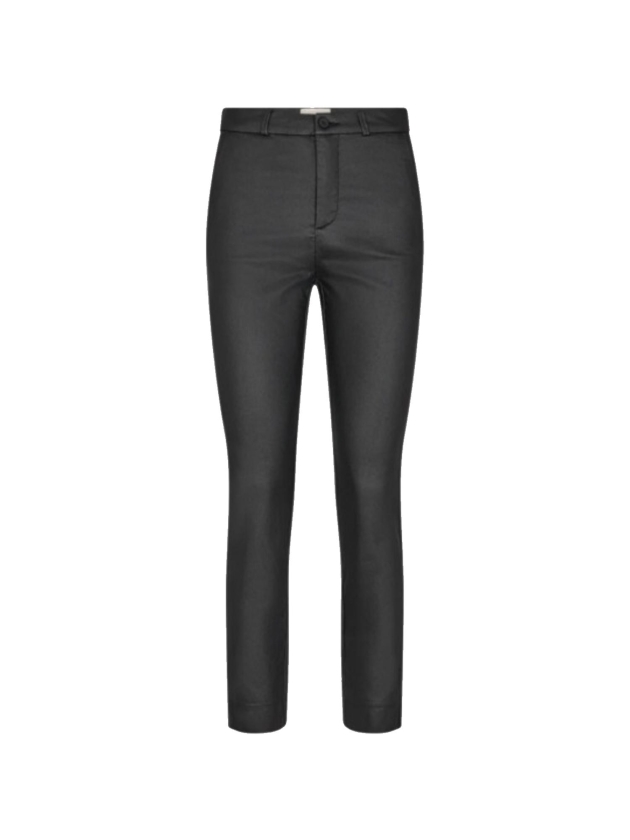 Freequent Full length coated power stretch fabric Black