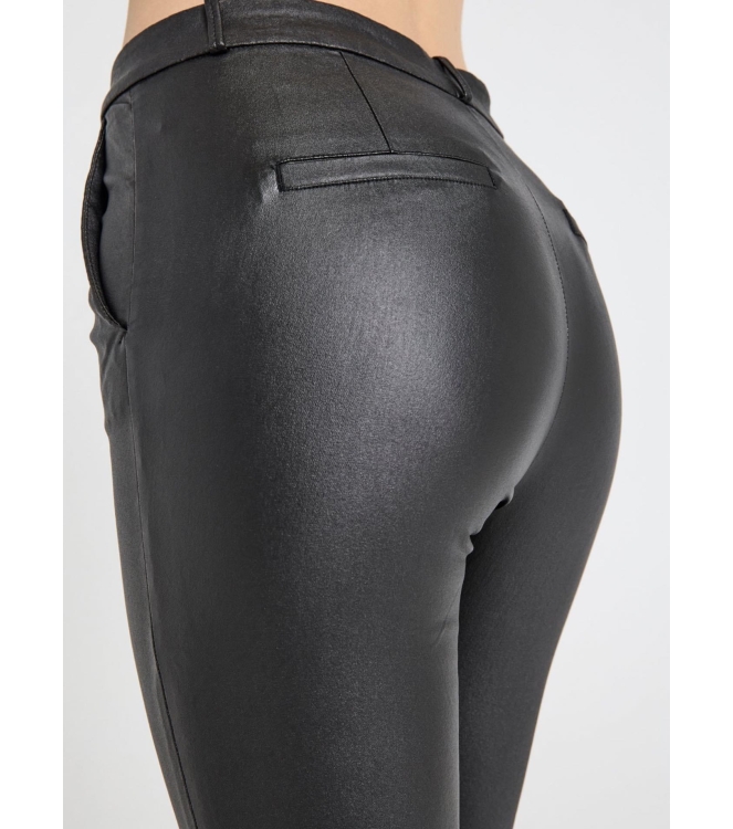Freequent Full length coated power stretch fabric Black