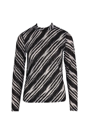 Freequent Structured mesh tee l sleeves Black w. star Off White