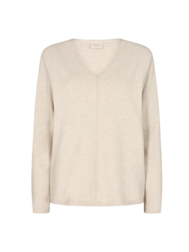 Freequent V-neck Moonbeam Melange