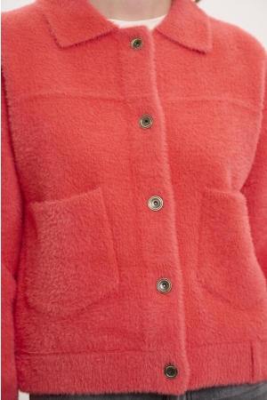 Rino en Pelle Boxy jacket 10261 hot coral