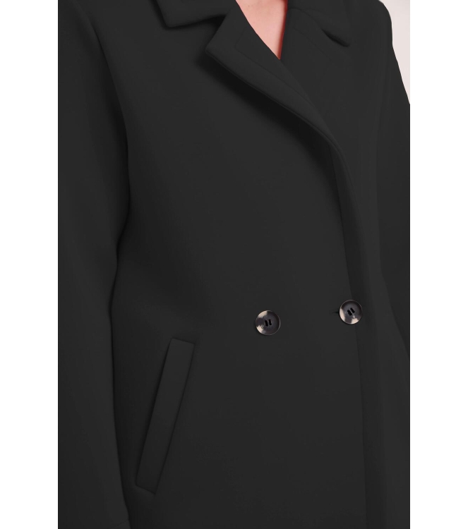 Rino en Pelle Double breasted coat 9900 black