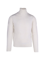 Paul and Shark Wool turtleneck w moon badge 469 Ivoor