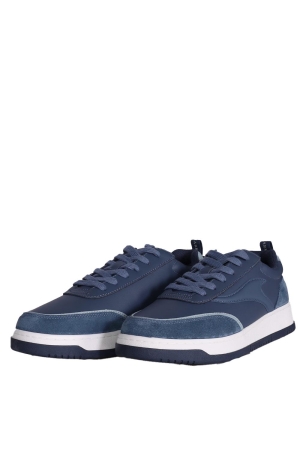 Paul and Shark Club fin leather sneakers 635 Bleu