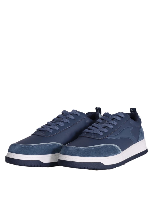 Paul and Shark Club fin leather sneakers 635 Bleu