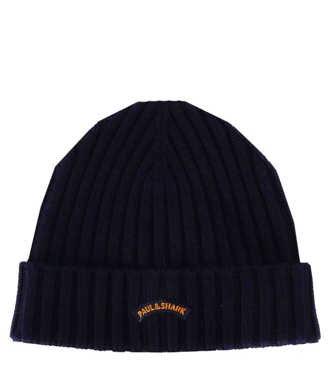 Paul and Shark Wool beanie w moon badge 050 Navy
