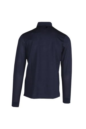 Paul and Shark Cotton pique polo w shark label 817 Blue