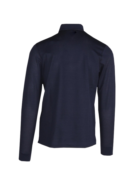 Paul and Shark Cotton pique polo w shark label 817 Blue