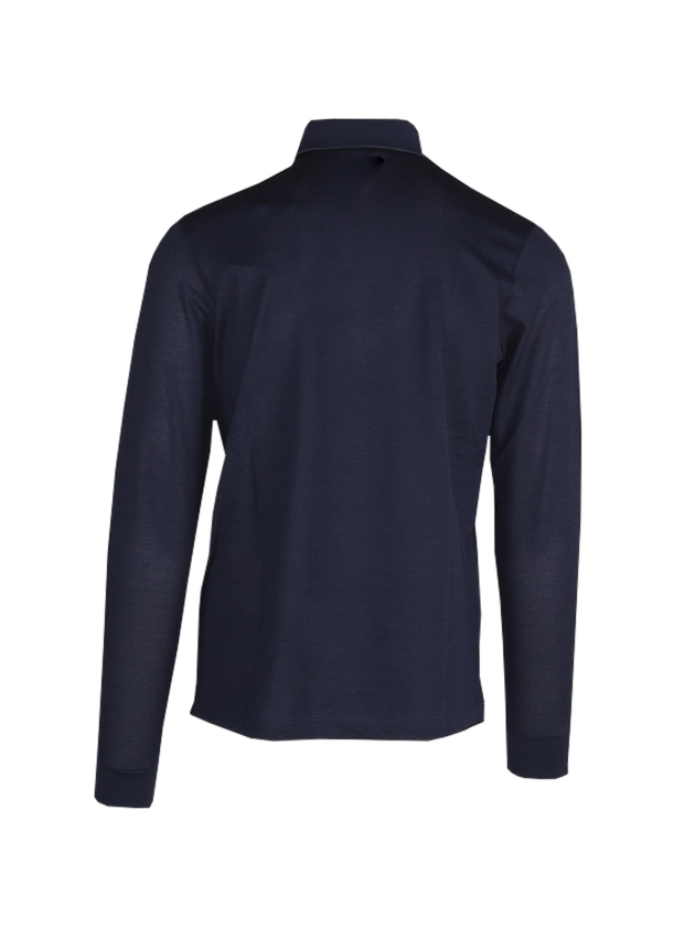 Paul and Shark Cotton pique polo w shark label 817 Blue