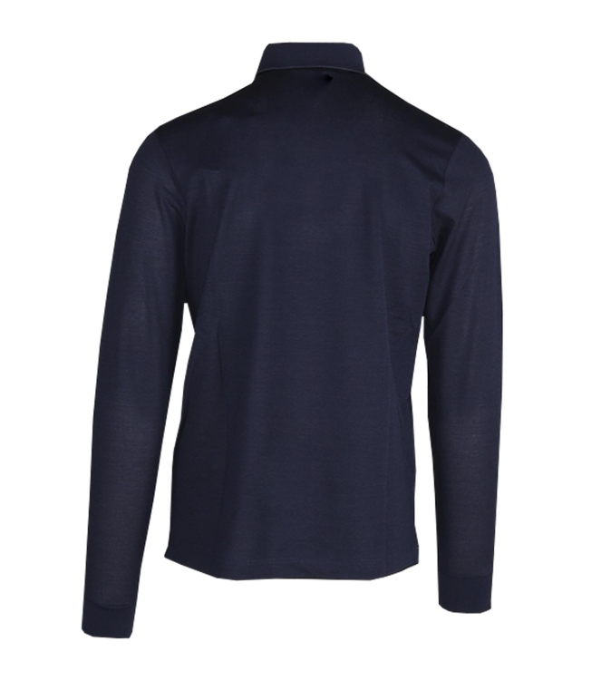 Paul and Shark Cotton pique polo w shark label 817 Blue