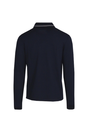 Paul and Shark Cotton pique polo w.shark badge 013 Dark blue