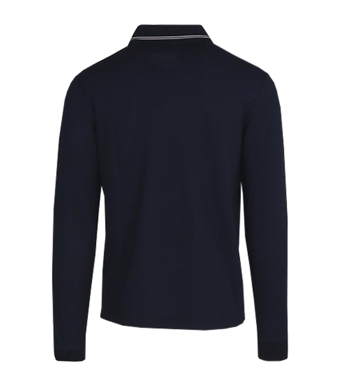Paul and Shark Cotton pique polo w.shark badge 013 Dark blue