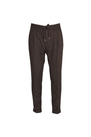 Paul and Shark Technical wool drawstring trousers  496 Brown melee