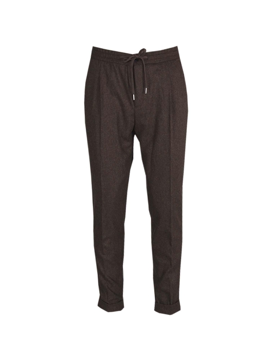 Paul and Shark Technical wool drawstring trousers  496 Brown melee