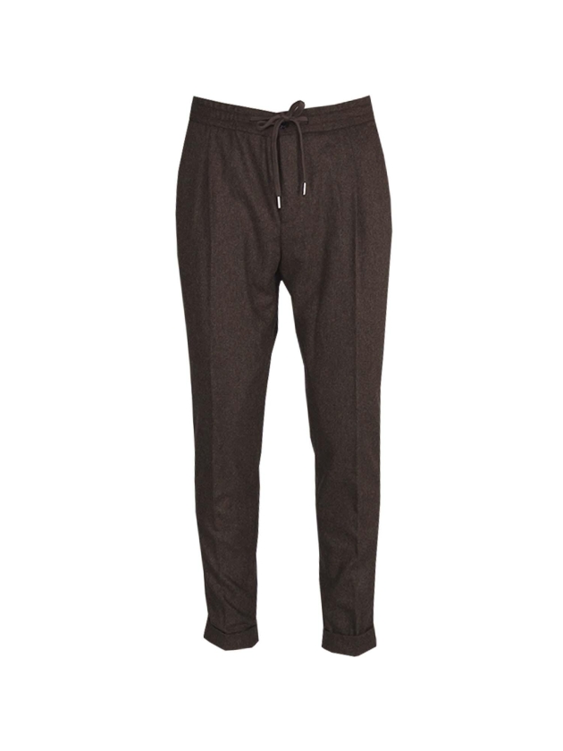Paul and Shark Technical wool drawstring trousers  496 Brown melee