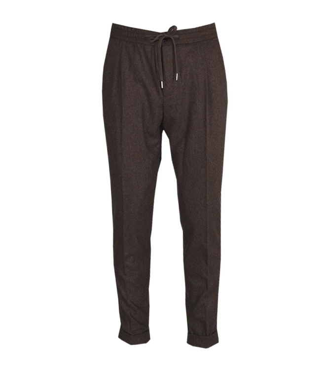 Paul and Shark Technical wool drawstring trousers  496 Brown melee