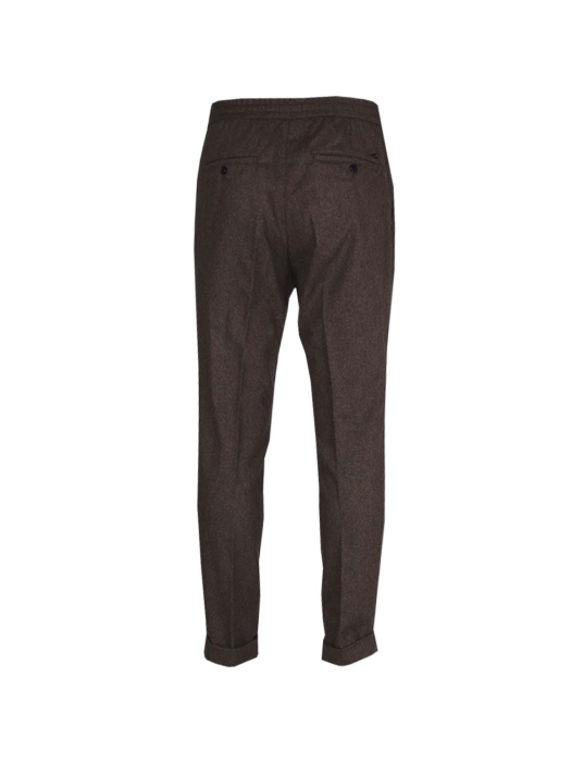Paul and Shark Technical wool drawstring trousers  496 Brown melee