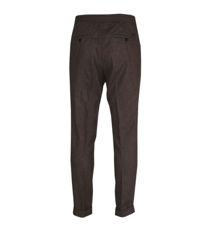 Paul and Shark Technical wool drawstring trousers  496 Brown melee