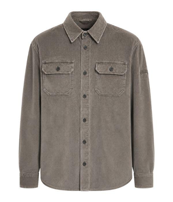 Paul and Shark Corduroy overshirt w moon badge 090 Brown
