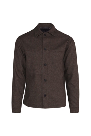 Paul and Shark Technical wool overshirt w.moon badge 496 Brown melee