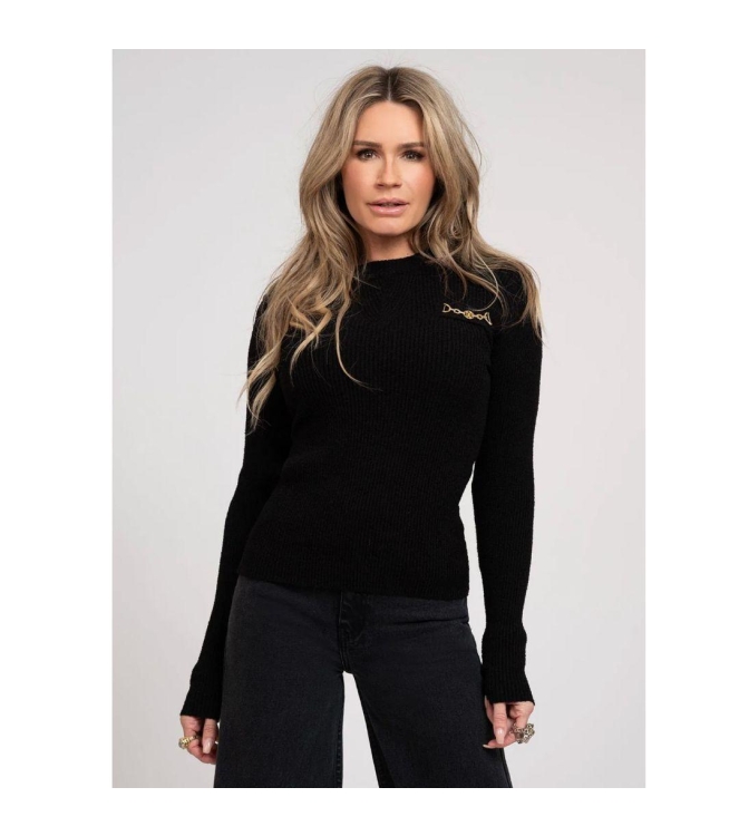 Nikkie Elida Boucle Top 9000 Black